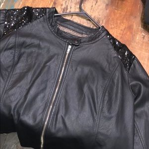 Women’s black leather jacket